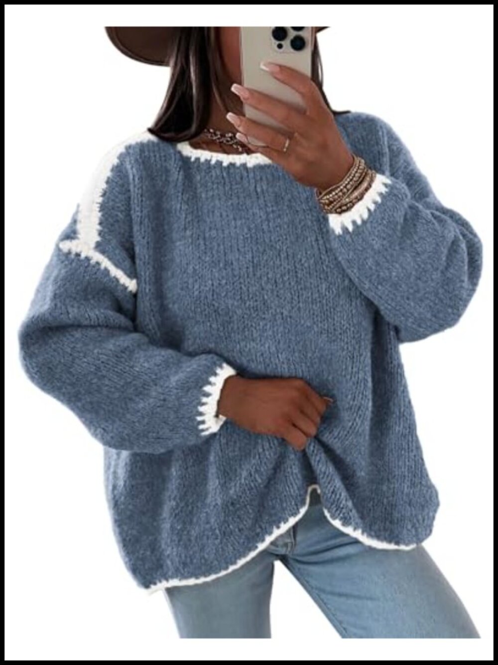Oversized Chunky Knit Pullover Sweater Women Fall Winter Long Sleeve Crewneck